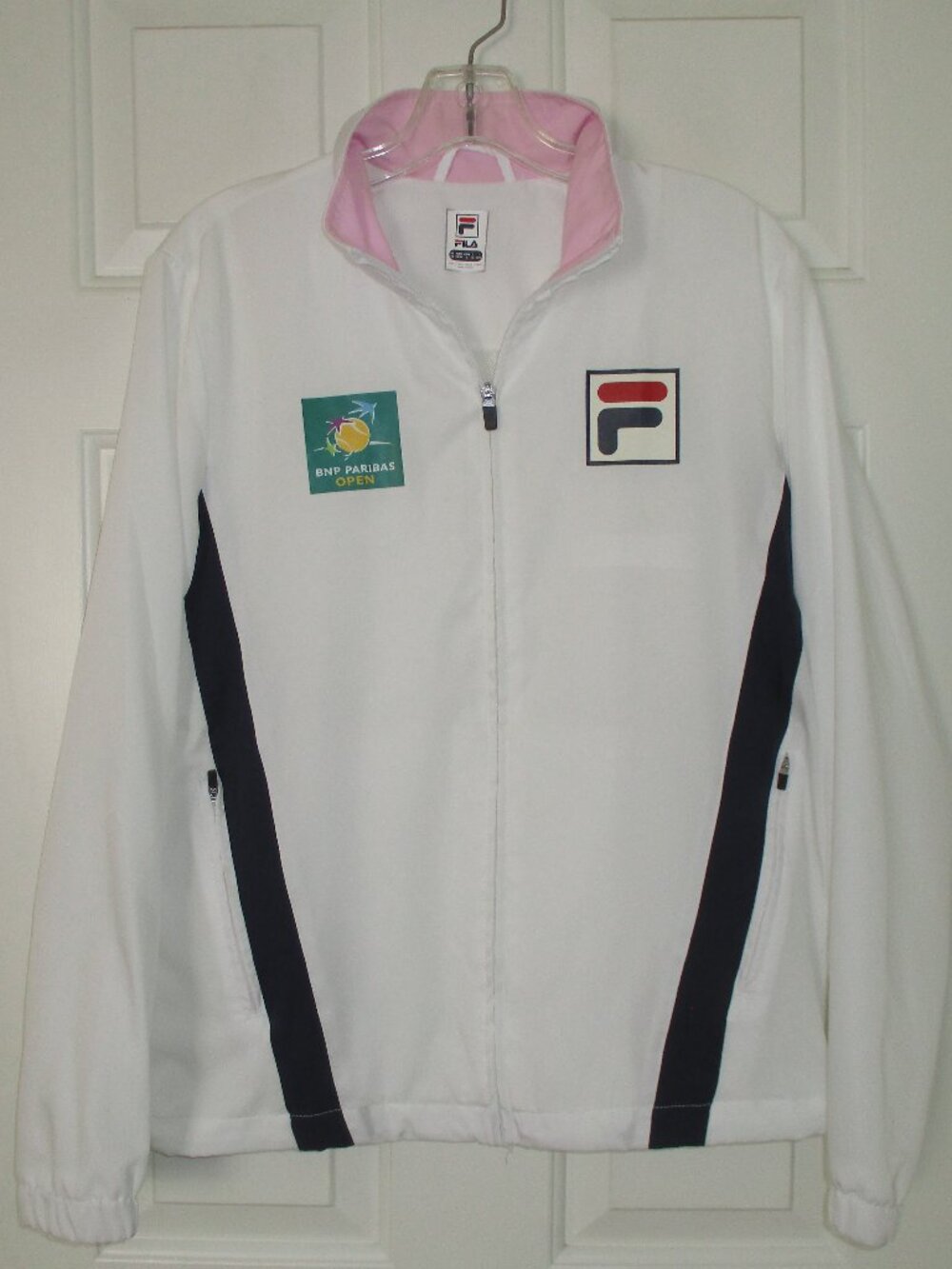 FILA Mens L/S BNP Paribas Tennis Open White Full Zip Windbreaker Jacket NWOT-XS